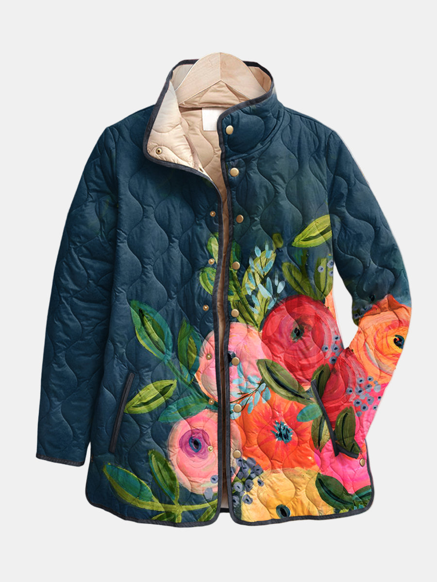 Veste Matelassée Fleurs Peintes Camille