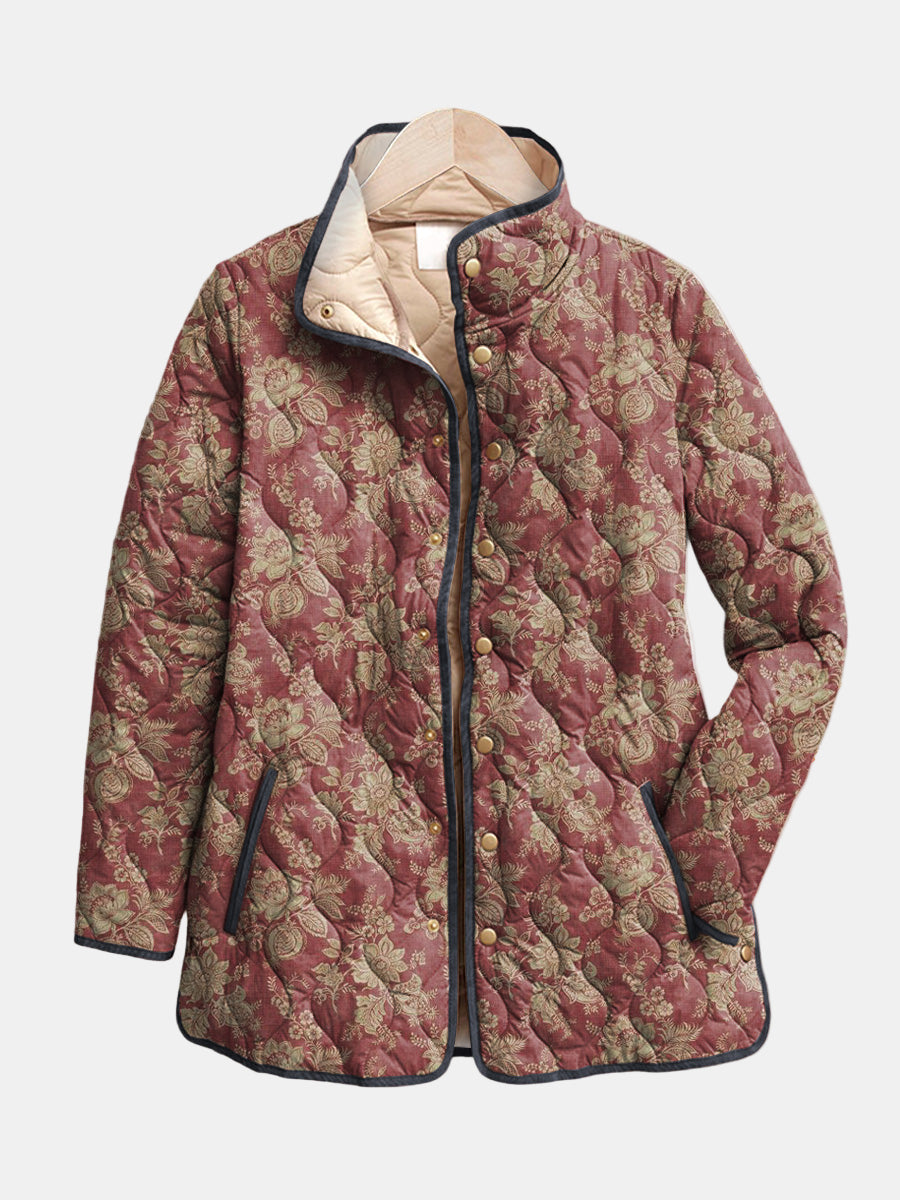 Veste Matelassée Damas Prune Sophie