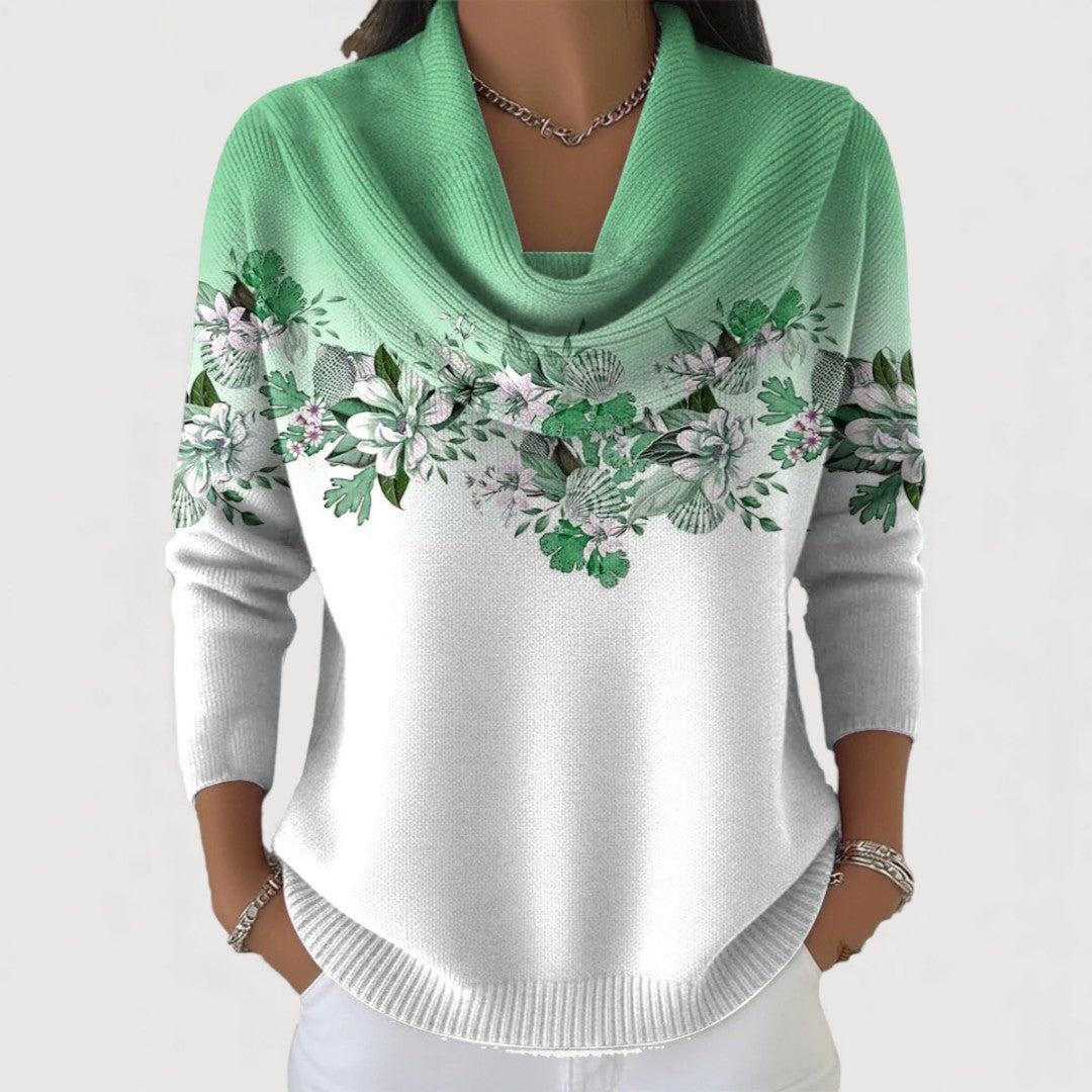 Alba | Pull Floral à Col Roulé