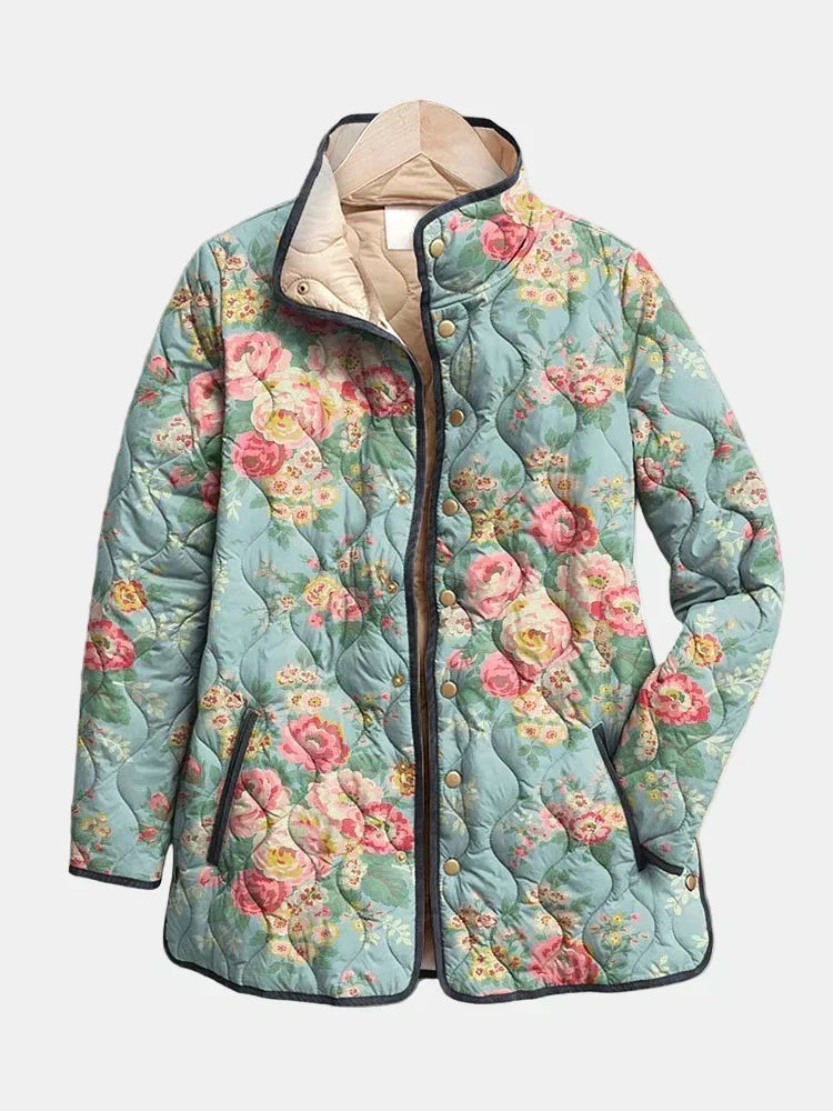 Veste Matelassée Roses Céladon Mathilde