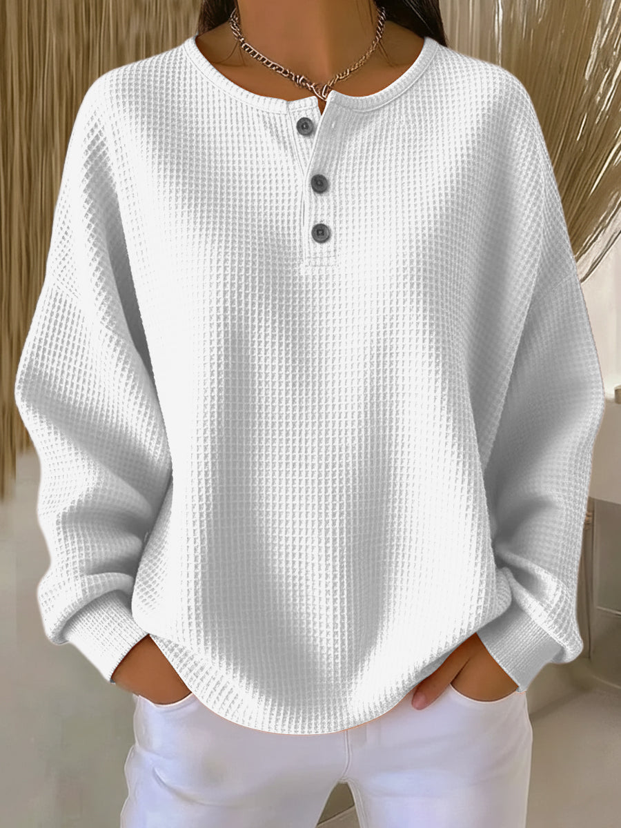 Milagros | Sweat Henley Gaufré