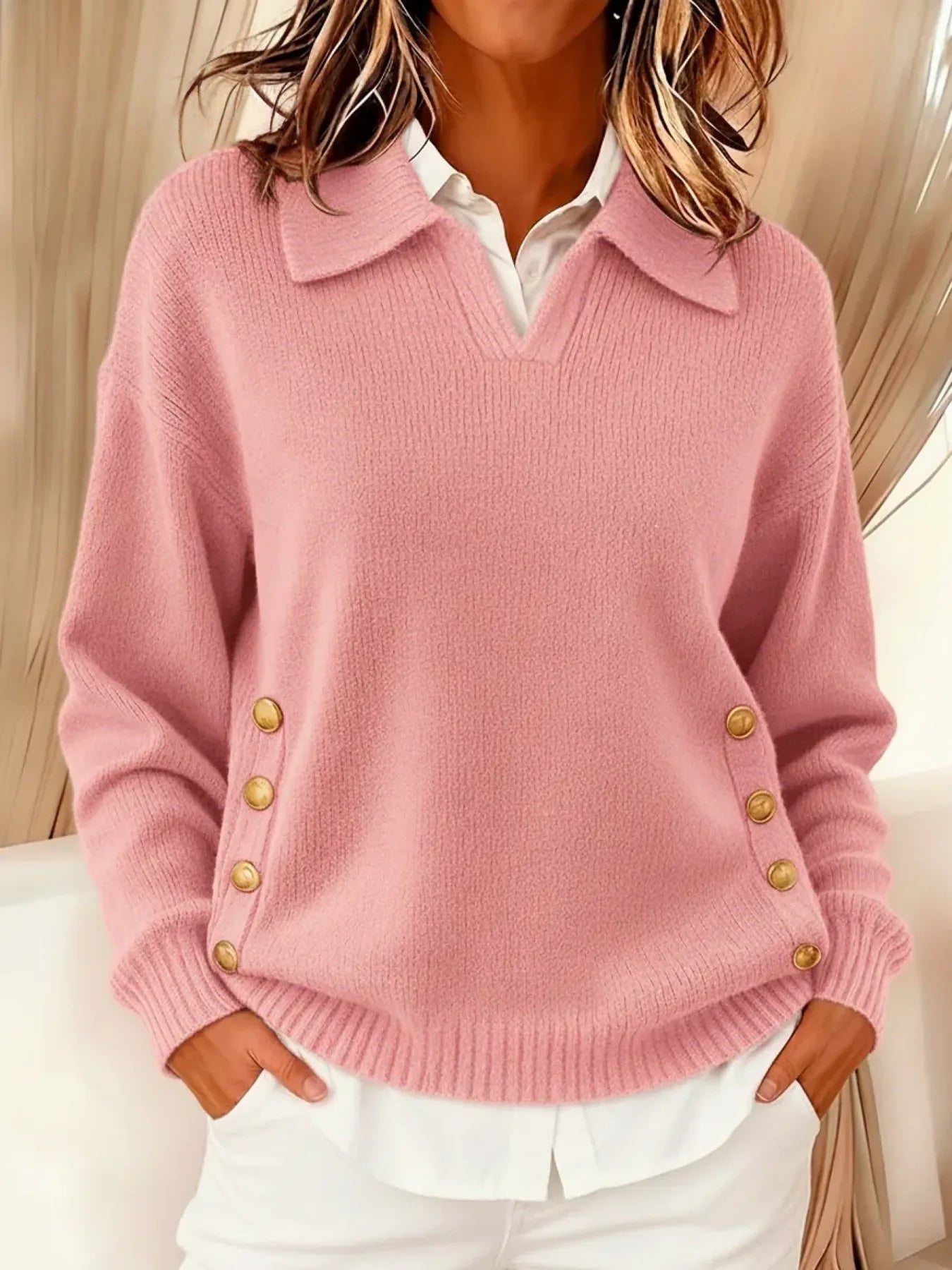 Vicenta | Pull à Col Polo et Boutons