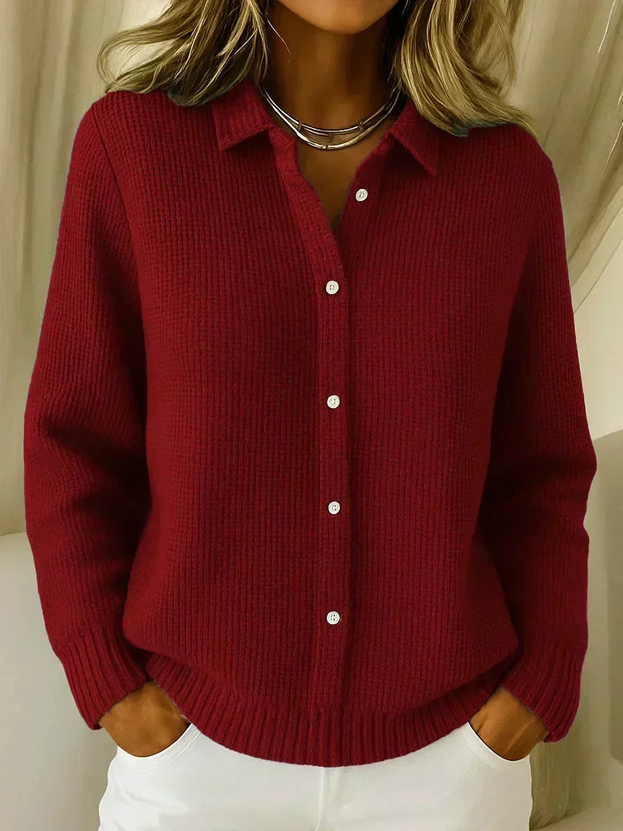 Carmela | Gilet en Maille Texturé à Boutons
