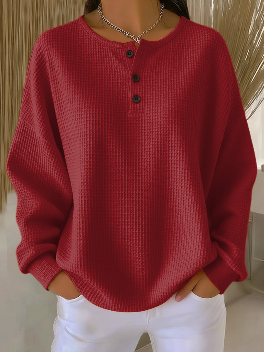 Milagros | Sweat Henley Gaufré