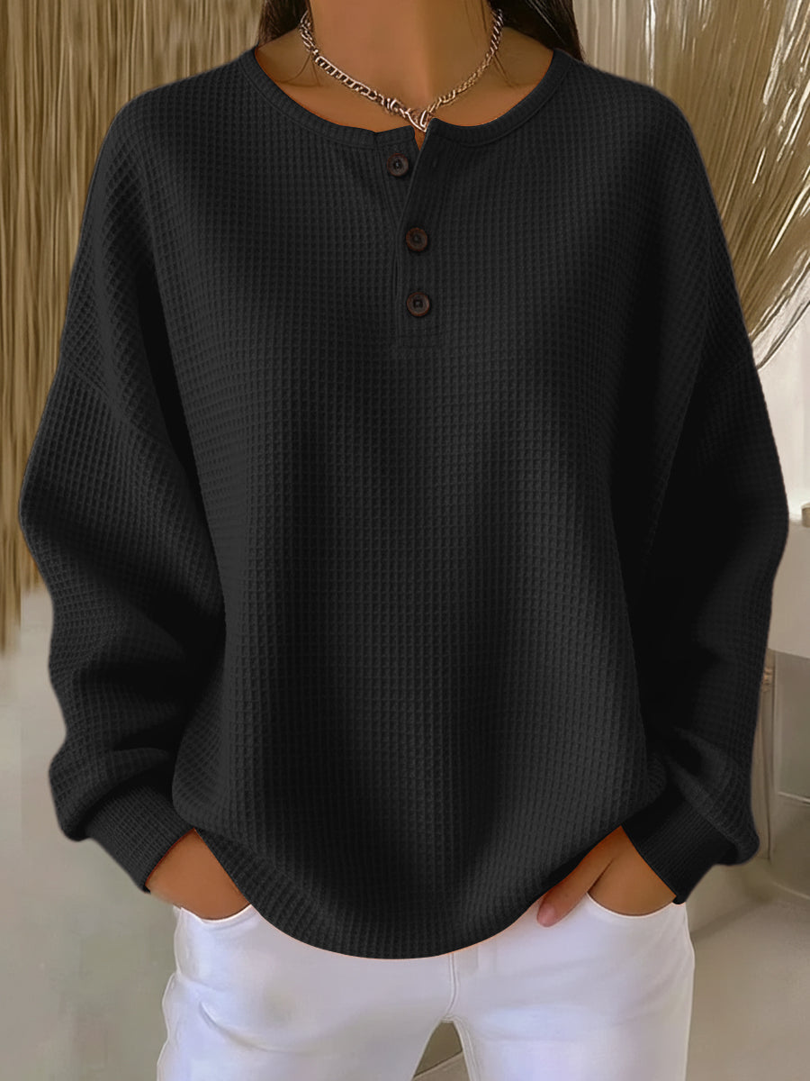 Milagros | Sweat Henley Gaufré