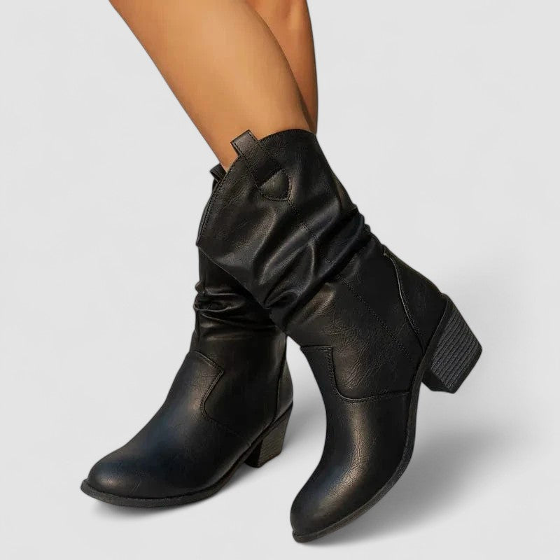 Leonor | Bottes à Tige Froissée et Talon