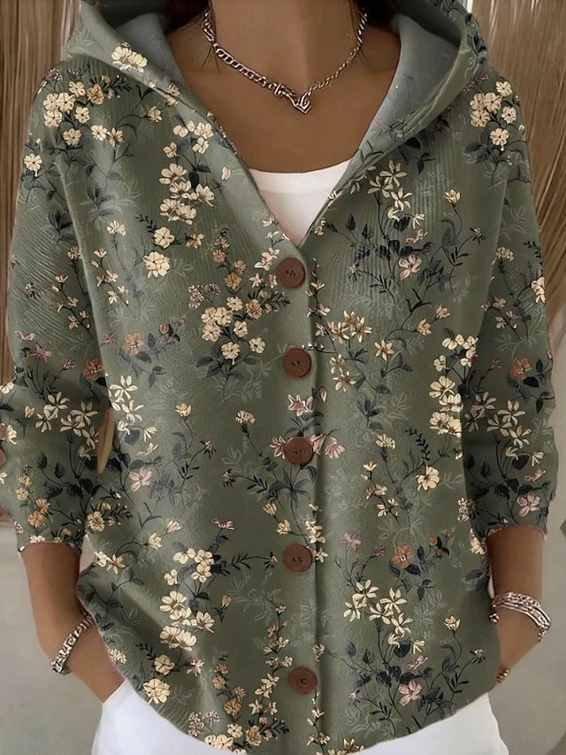 Paloma | Gilet en Maille Imprimé à Capuche
