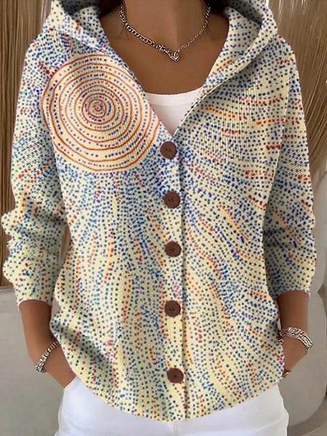Paloma | Gilet en Maille Imprimé à Capuche