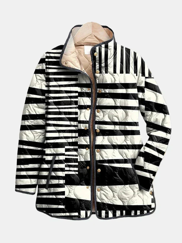 Veste Matelassée Rayures Graphiques Véronique