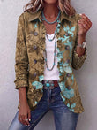 Floral olive et turquoise